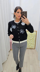 Cardigan Fiorellino Nero
